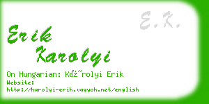 erik karolyi business card